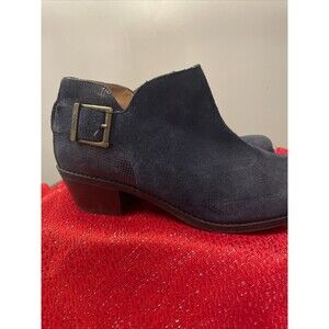 VGUC Vionic Naomi Ankle Booties Navy Blue Suede  Size 9.5